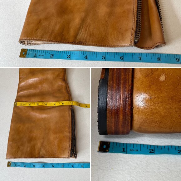 BED STU Tess Distressed Tan Leather Tall Riding Boots BedStu Size 8.5 - Picture 14 of 16
